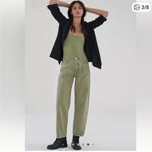 Pilcro Light Sage Wide Leg Pants
